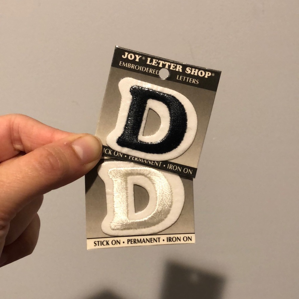 Joy Letter Shop Vintage Embroidered Iron-On Letters “D”